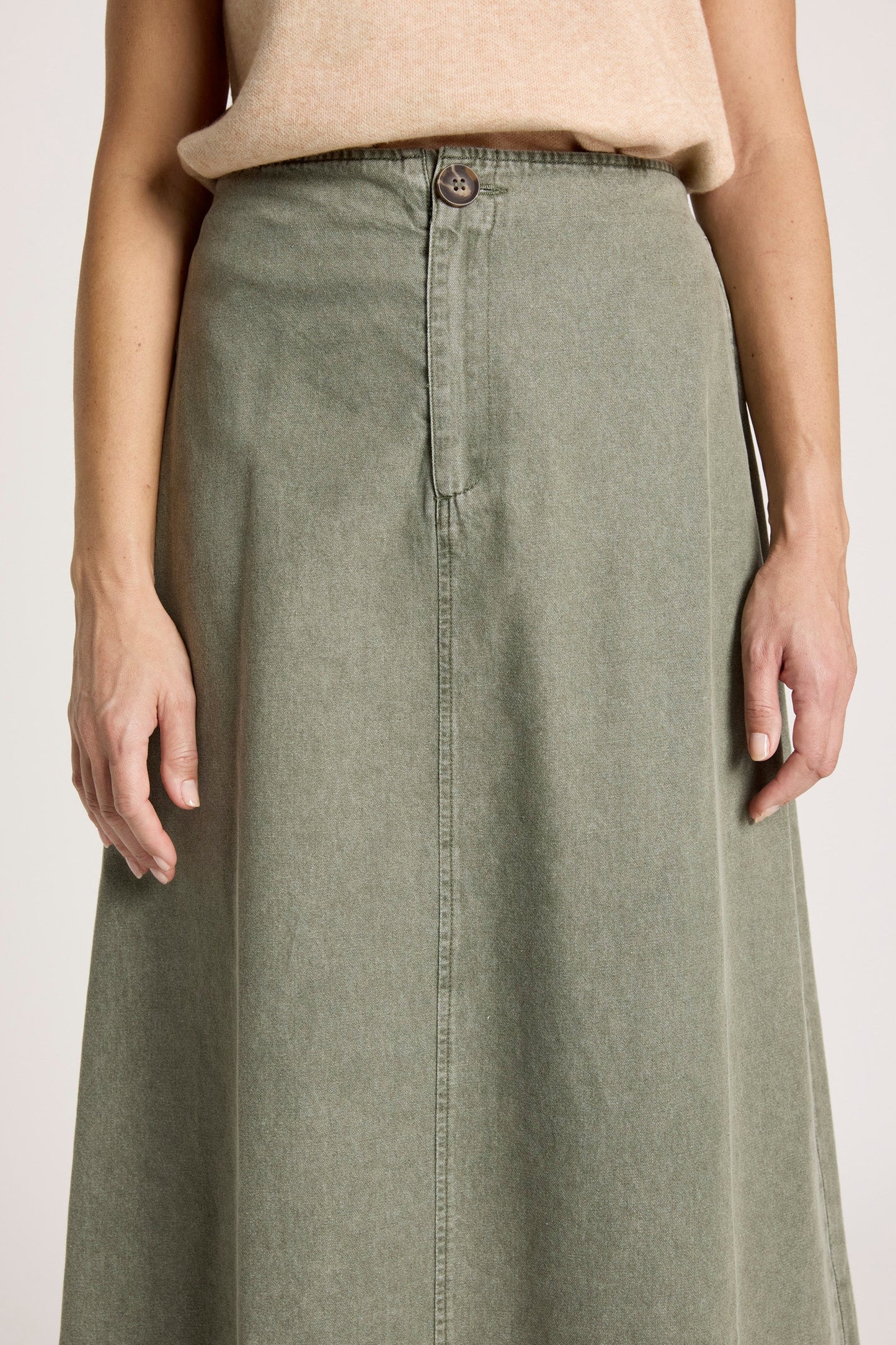 BODHI DENIM SKIRT - OLIVE by Eb&ive