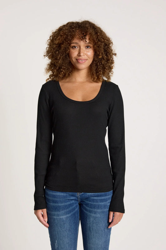 PLAGE LONG SLEEVE TSHIRT - BLACK by Eb&ive