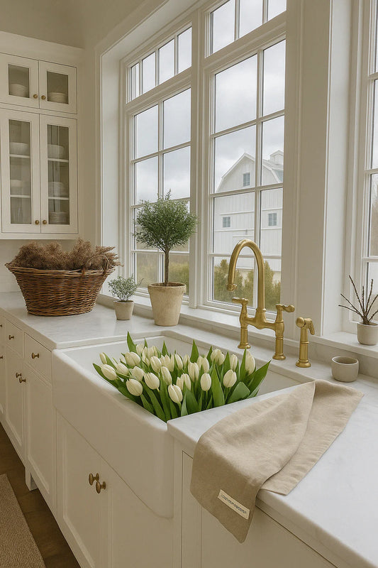 Pure French Linen Tea Towel - Nature