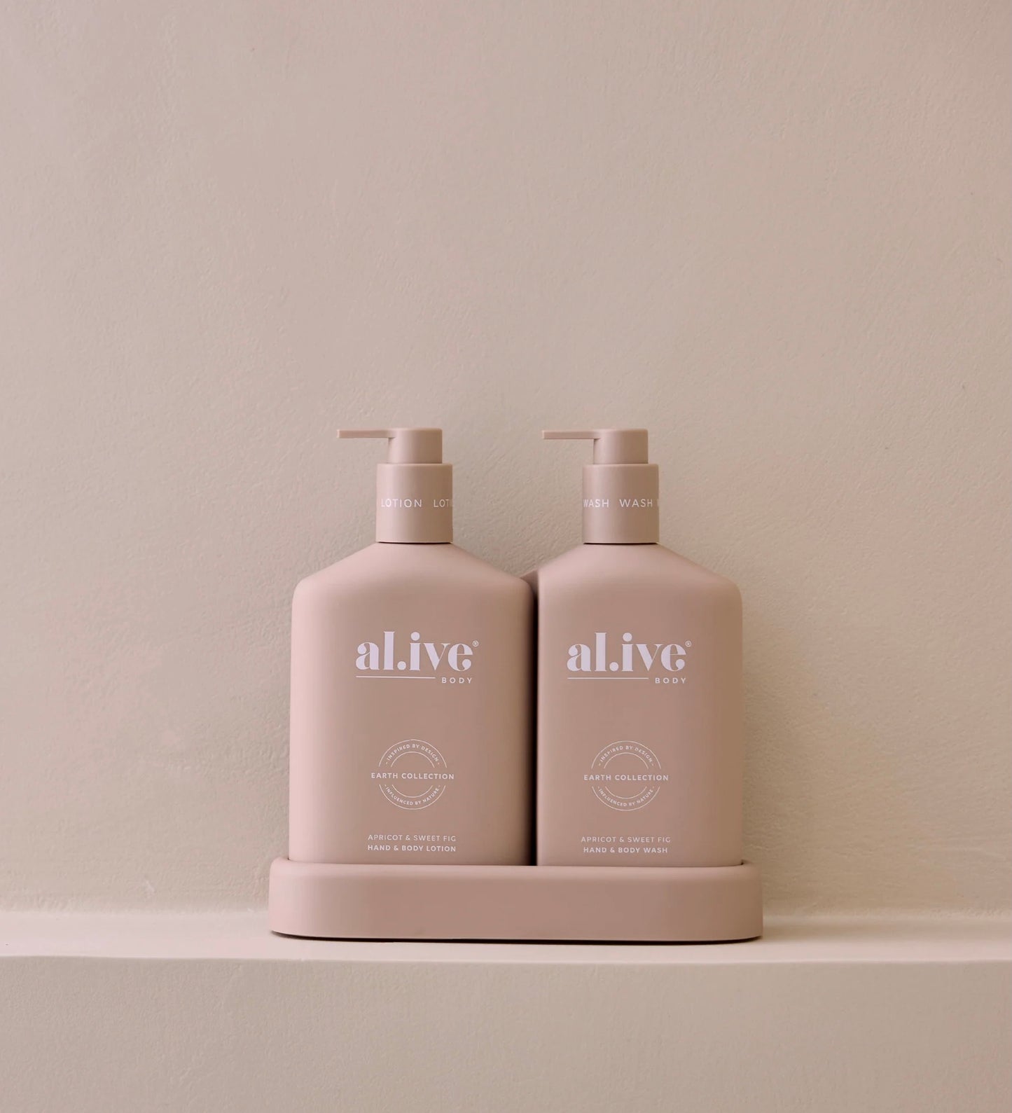Alive Body Wash & Lotion Duo + Tray - Apricot & Sweet Fig