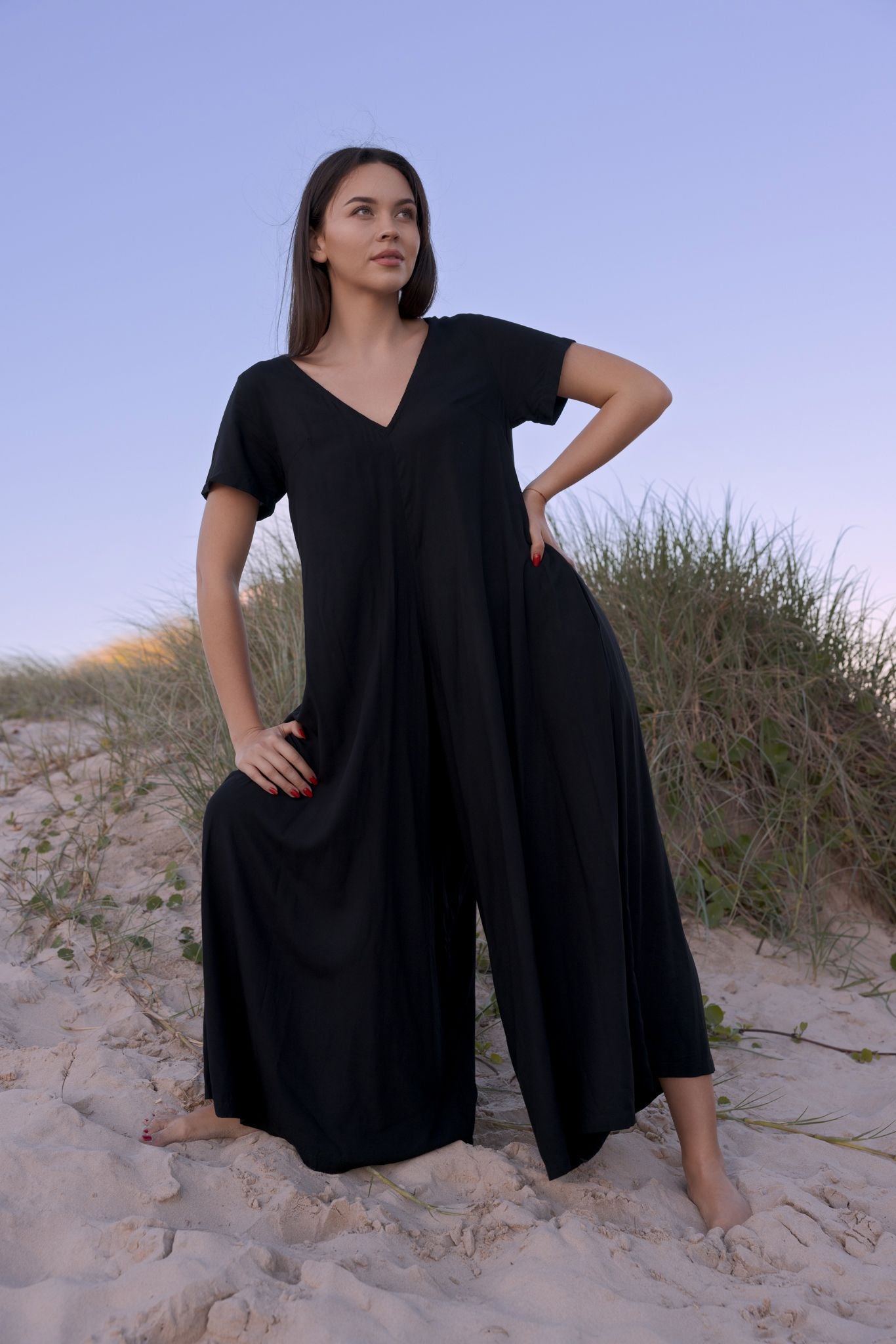 Harlow Jumpsuit by Honey+Stone - Black