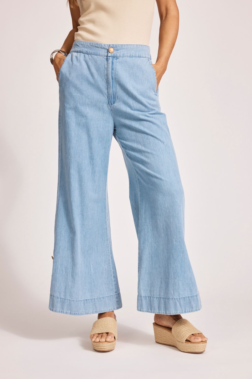 MELENIA DENIM SPLIT PANT - DENIM by eb&ive