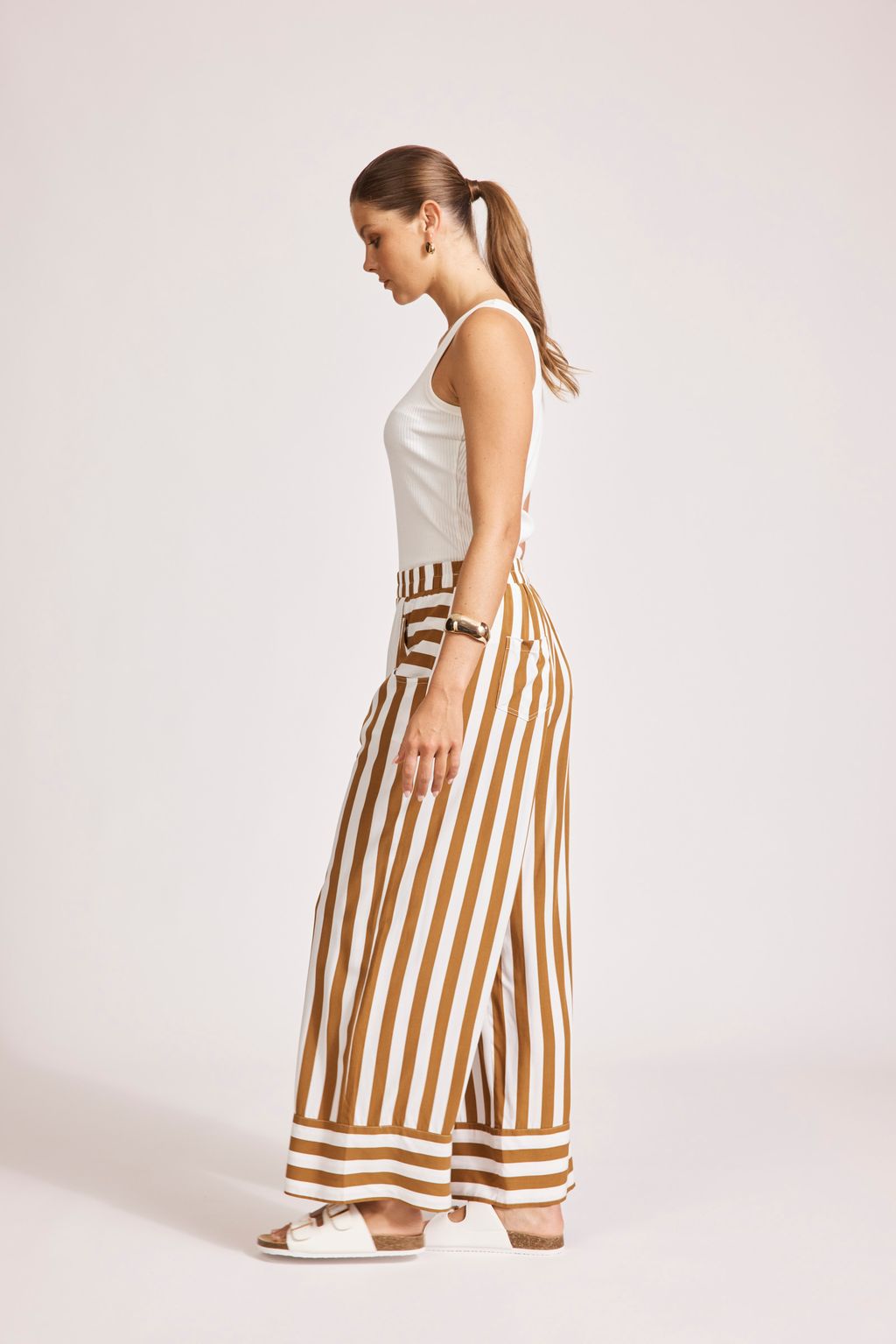 TREVILLE STRIPE PANT - CARAMEL by eb&ive