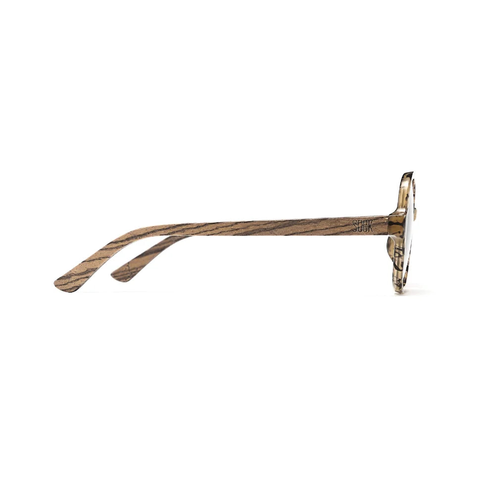 BILLY OPAL TORT Brown Gradient Lens Walnut Wood Arms by Soek