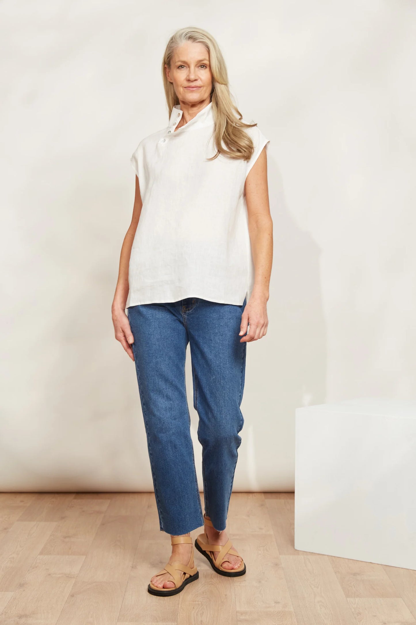 Halcyon Button Top by eb&ive - Opal