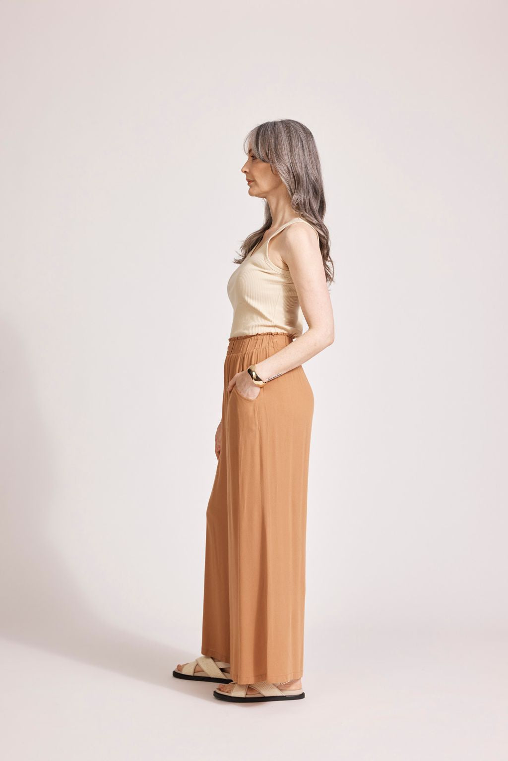 ALEGRIA PALAZZO PANT - CARAMEL by eb&ive