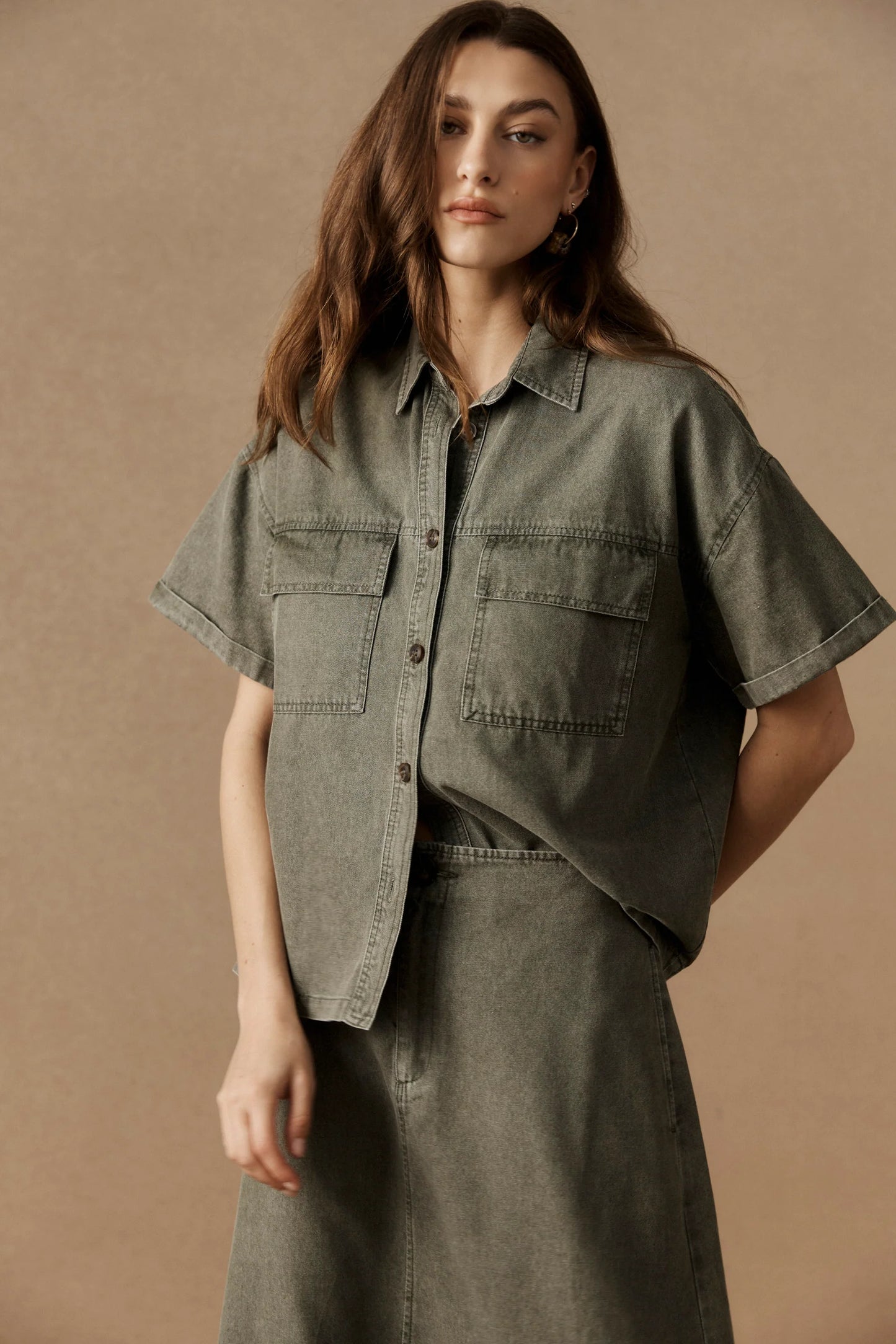 BODHI DENIM SHIRT - OLIVE by Eb&ive