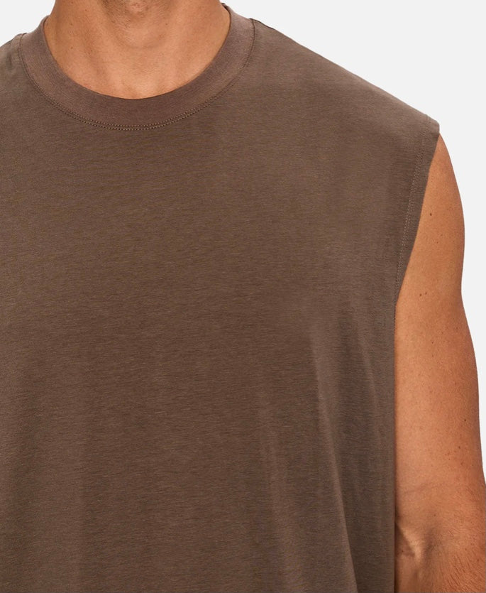 The Freeman Sleeveless Tee - Mocha 25 by Industrie clothing