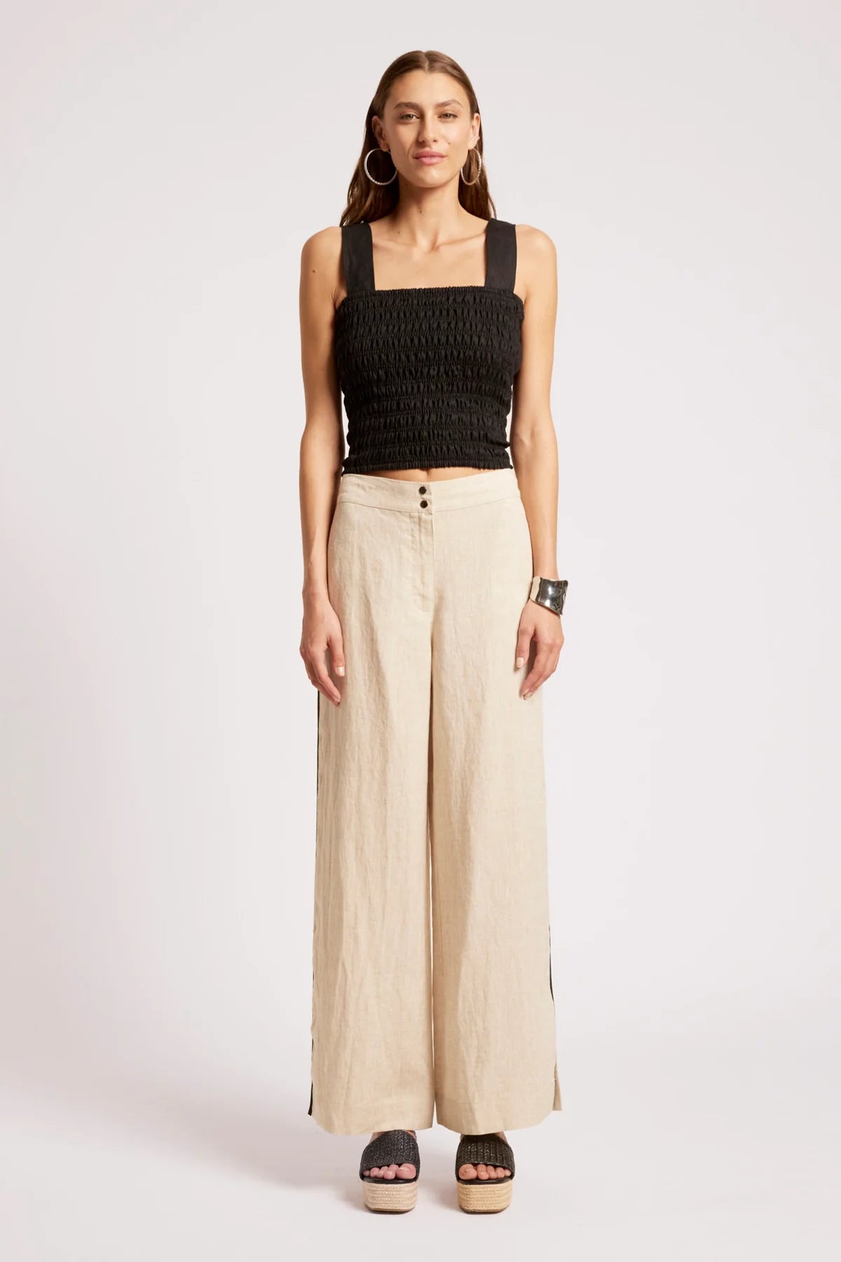 MARIS SPLICE PANT - TUSK / BLACK by eb&ive