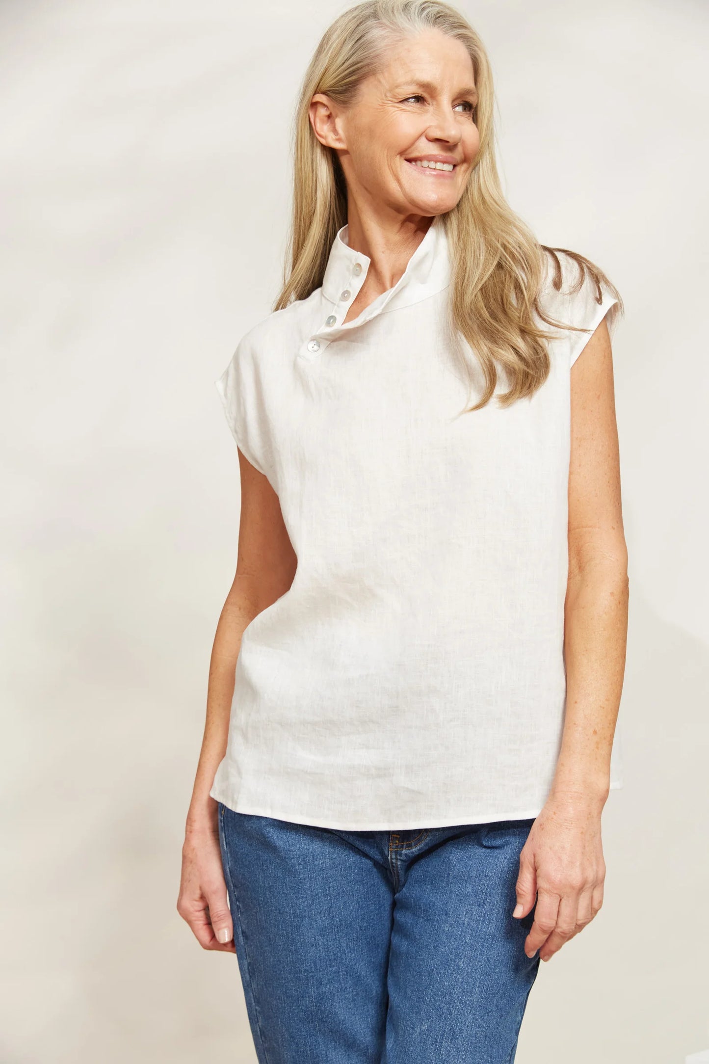 Halcyon Button Top by eb&ive - Opal