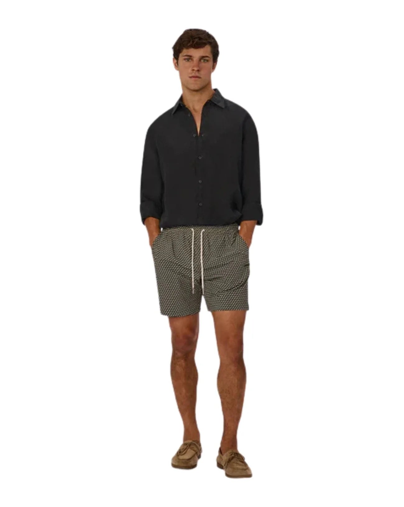 The St Martins Long Sleeve Linen Shirt - Black by Industrie Clothing