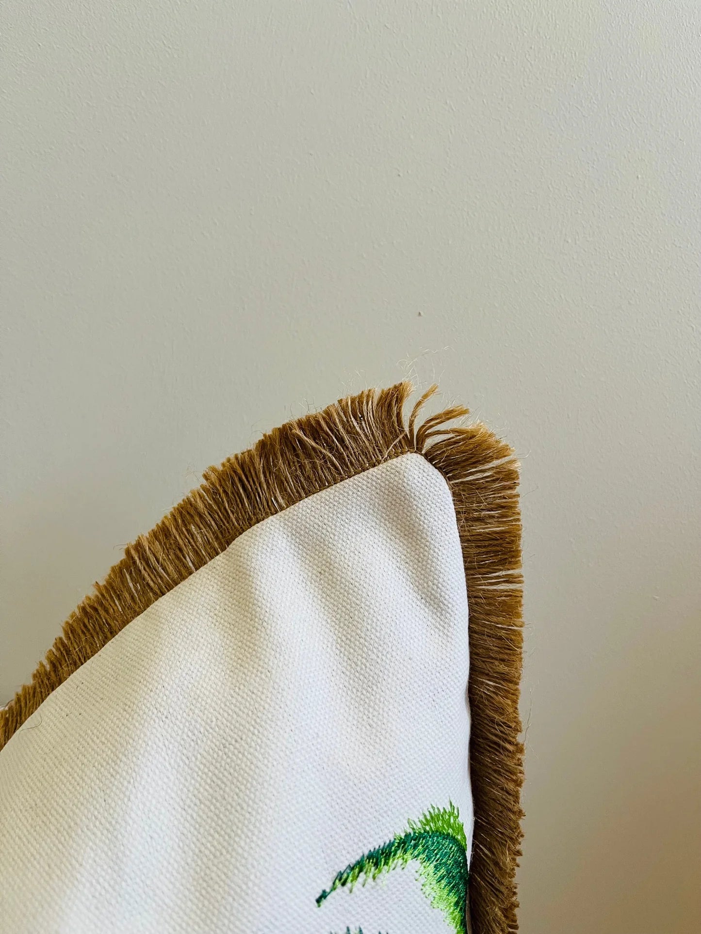 Palm Coast Embroidered Cushion - Green
