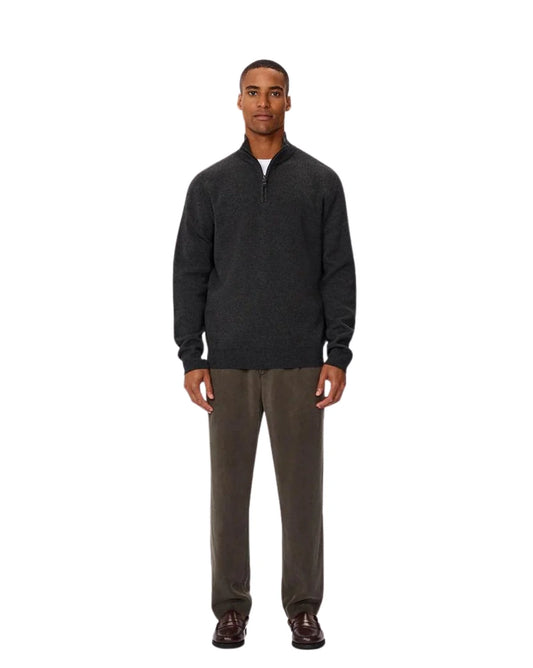 The Lakewood Zip Neck Knit by Industrie Clothing - Charcoal