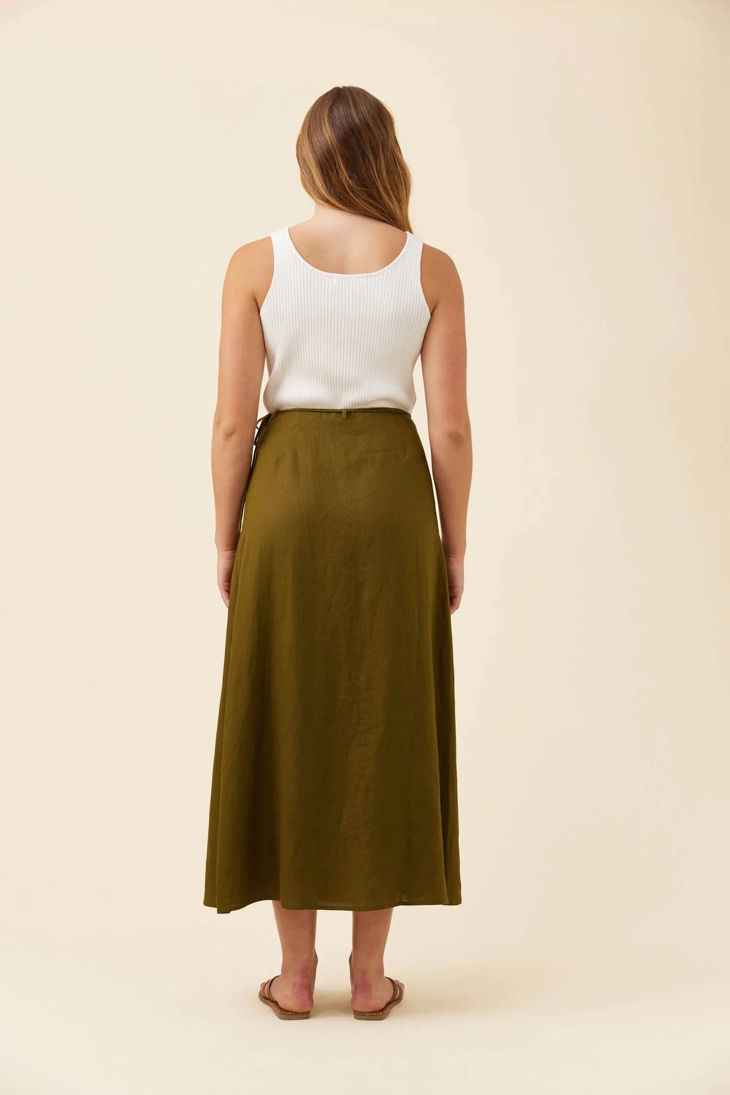 Anita Wrap Skirt - Olive by isle of mine
