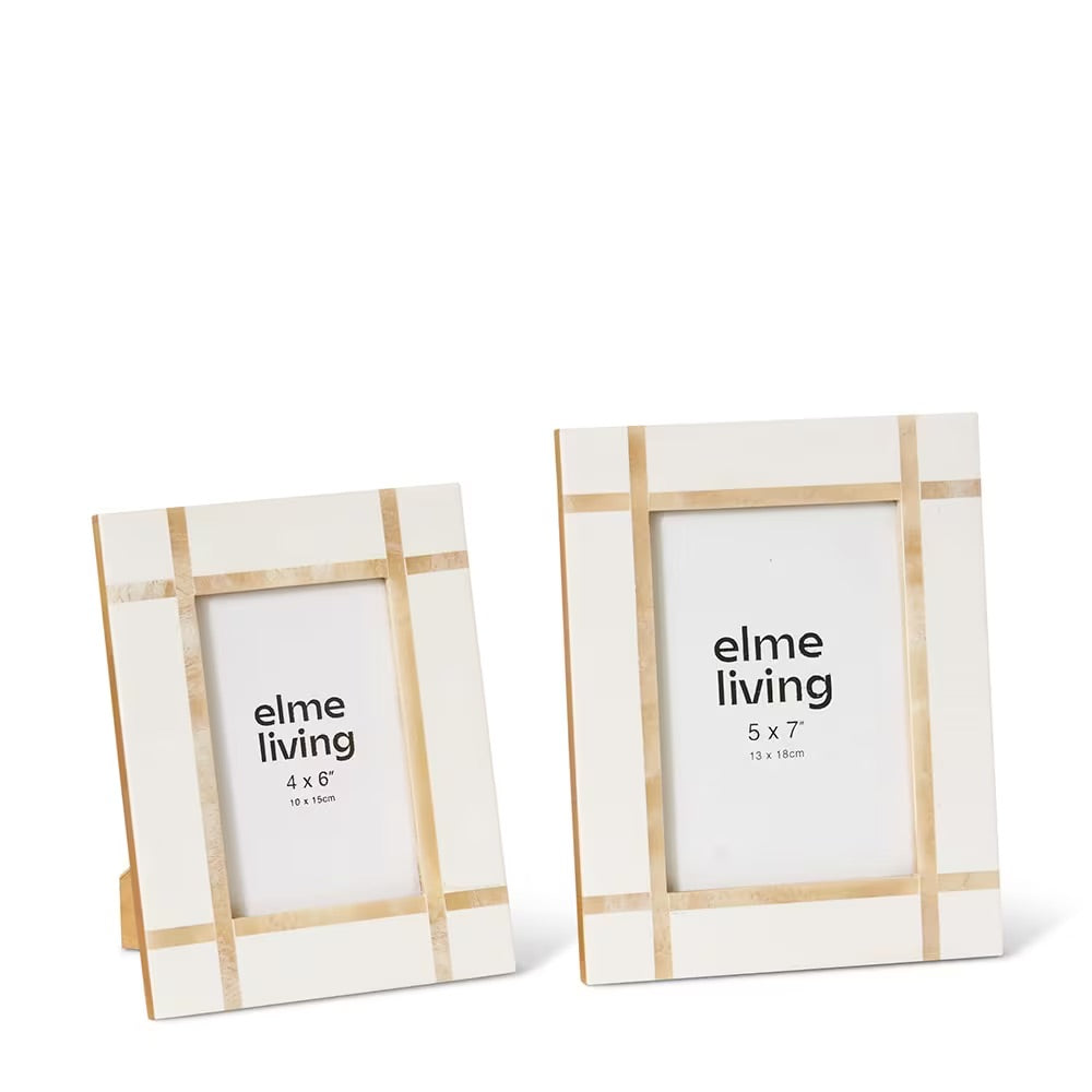 Jaheim 4x6" Photo Frame White/Beige - 6 x 1 x 22cm