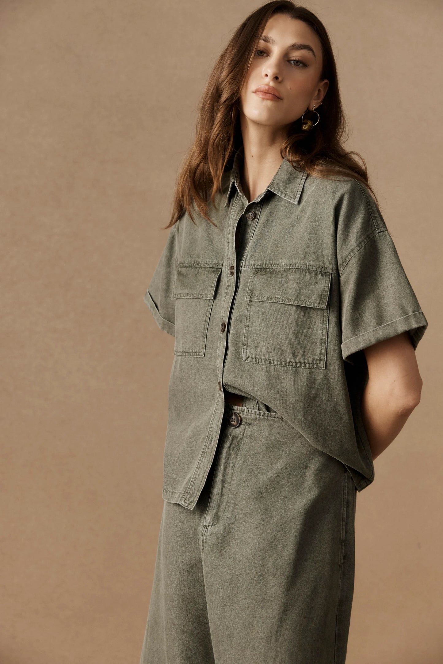 BODHI DENIM SHIRT - OLIVE by Eb&ive