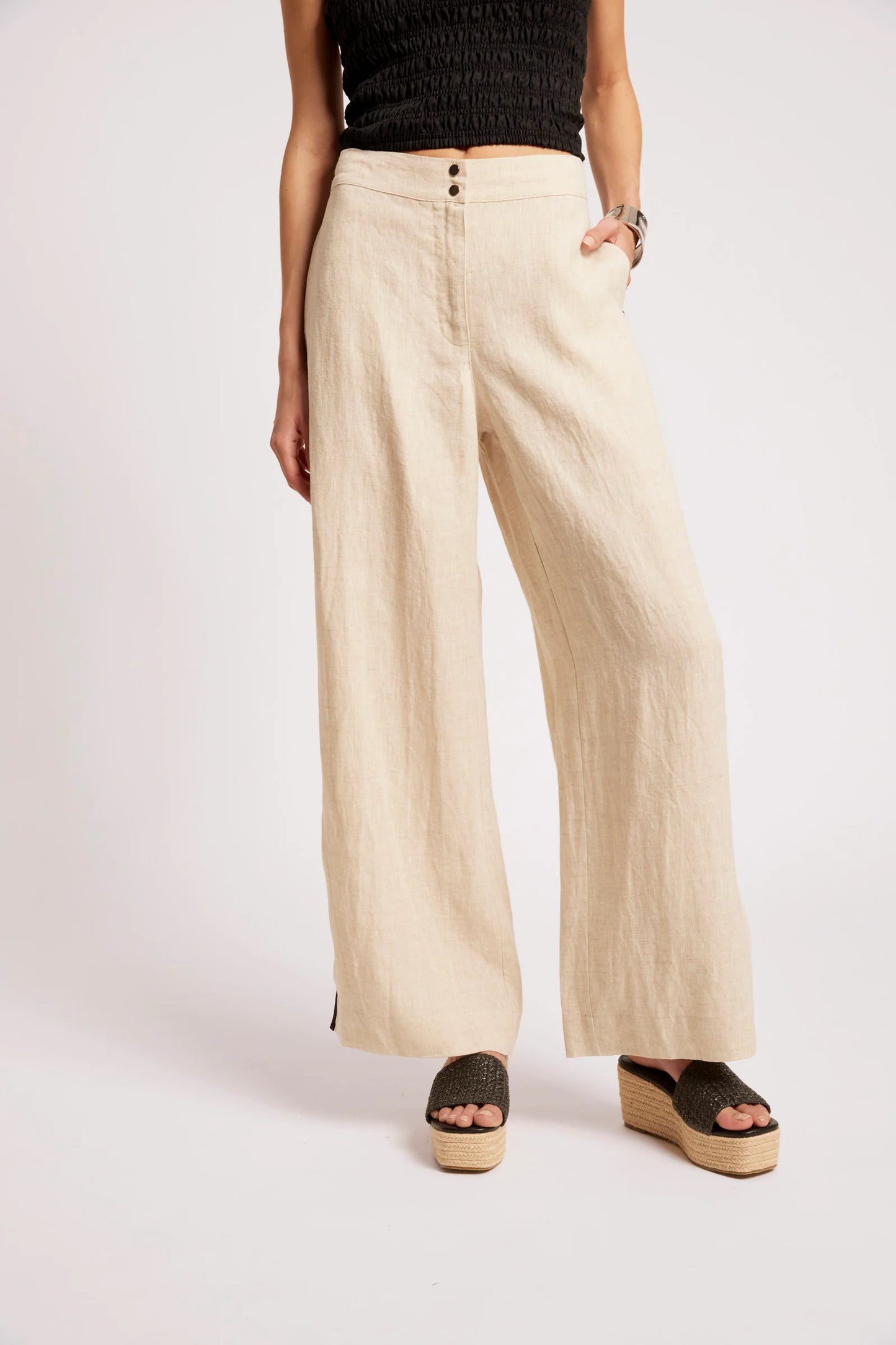 MARIS SPLICE PANT - TUSK / BLACK by eb&ive