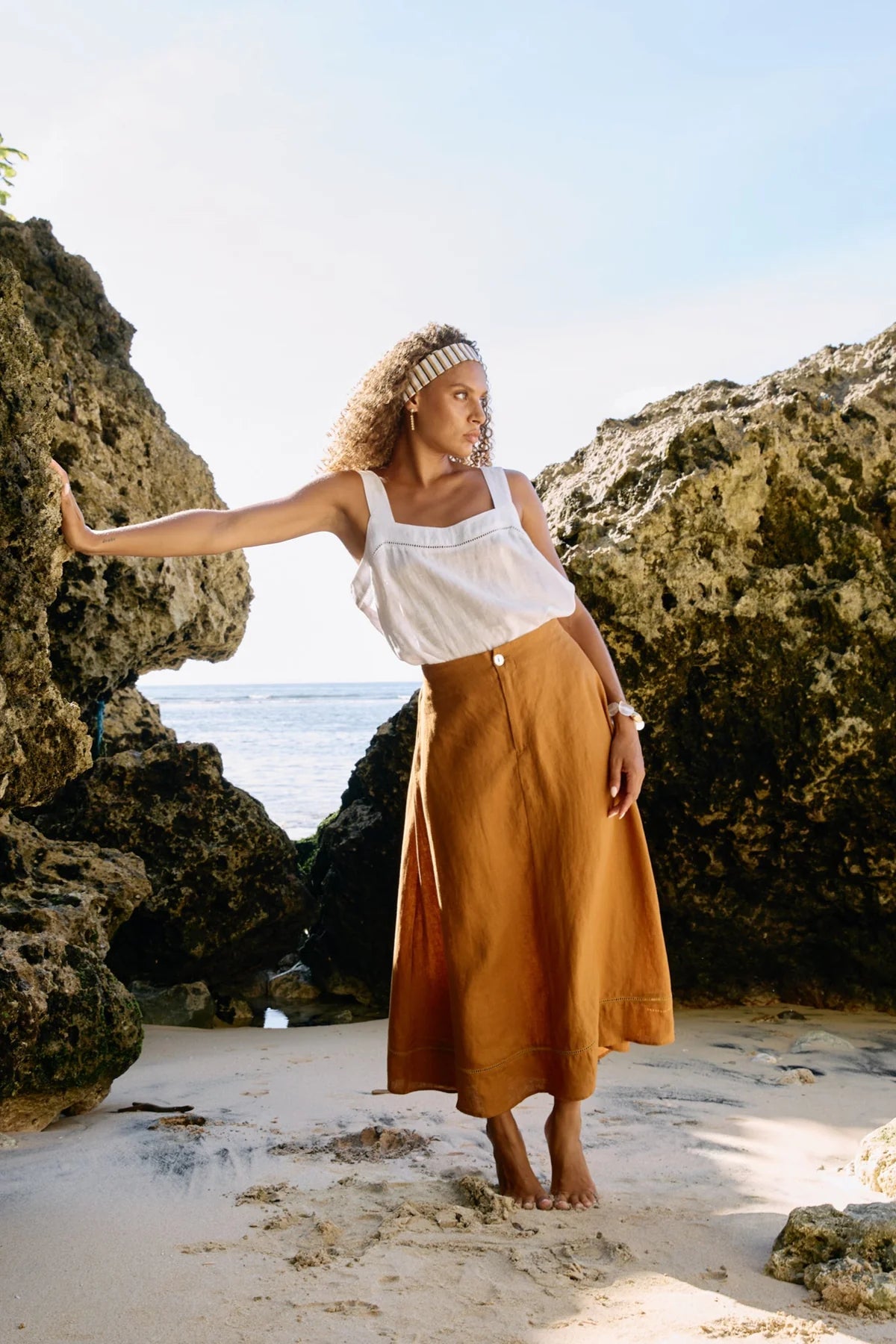 MIRAMAR MAXI SKIRT - CARAMEL by eb&ive