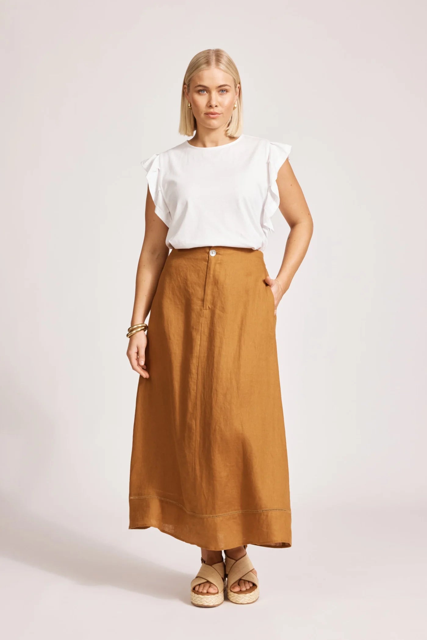 MIRAMAR MAXI SKIRT - CARAMEL by eb&ive
