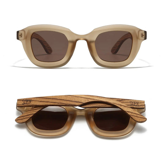 QUEST WHISKEY Sunglasses Polarised Lens Walnut Arms by Soek