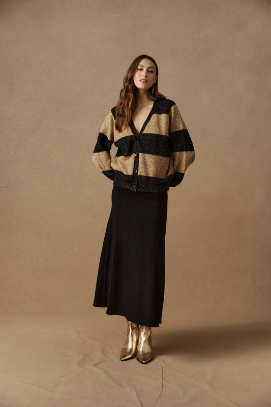 ZARDA CARDIGAN - MOCHA/BLACK by Eb&ive