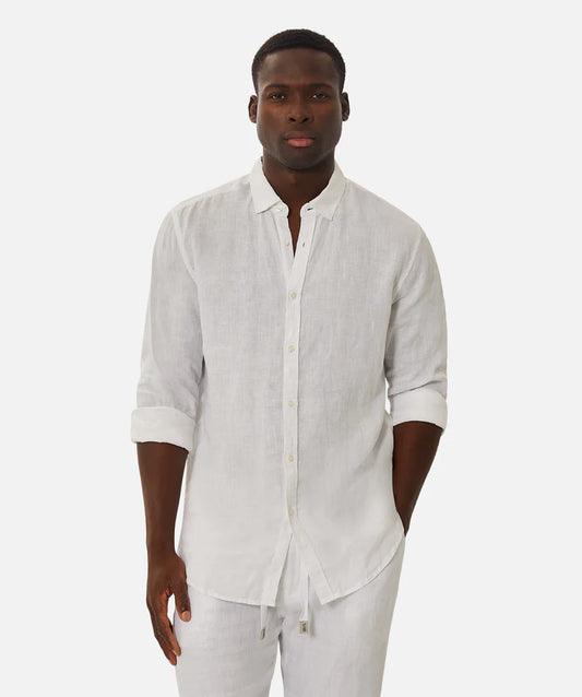 The Tennyson Linen L/S Shirt White by Industrie Clothing