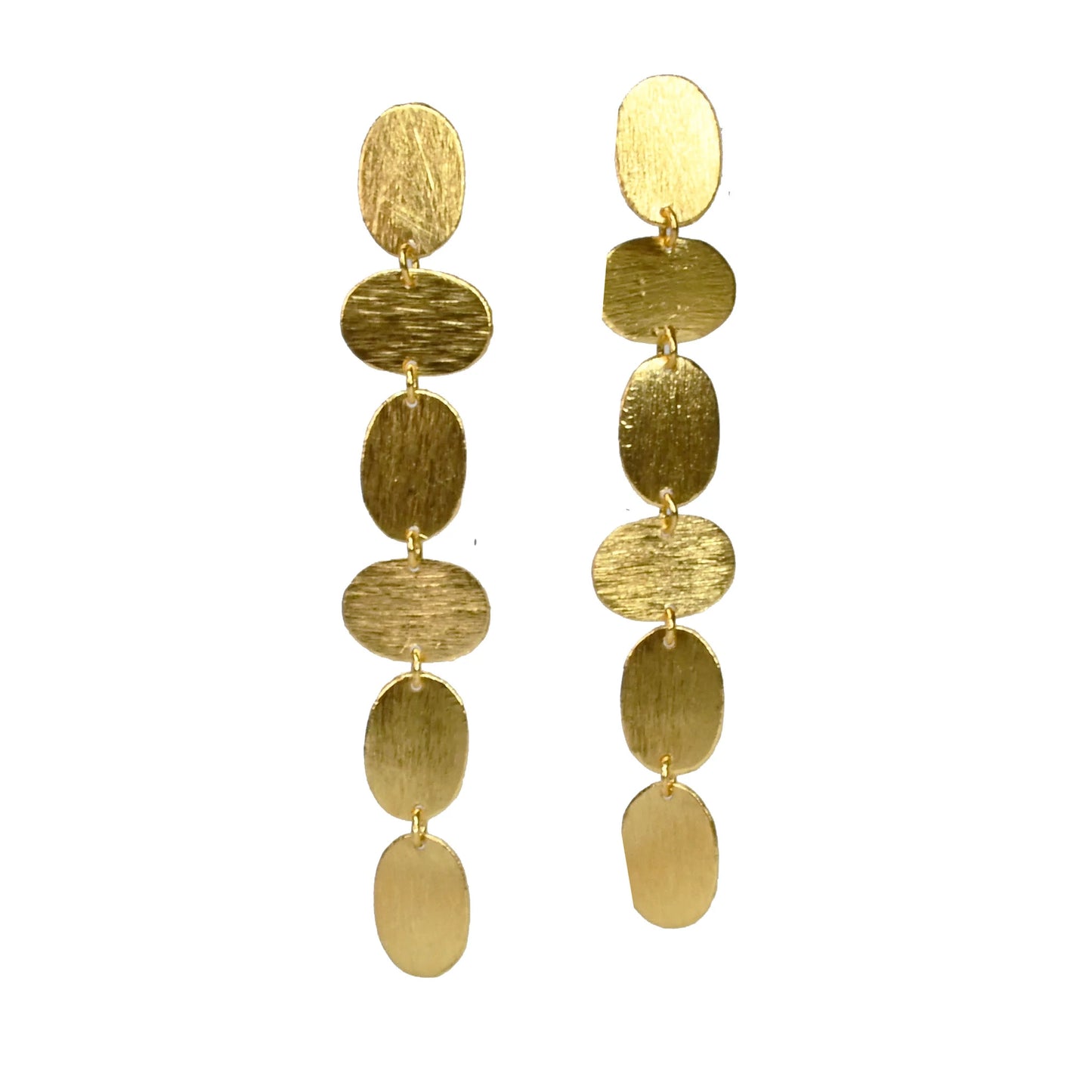 Euro Gold Motif Long Hook Earrings by Melanie Woods