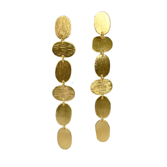 Euro Gold Motif Long Hook Earrings by Melanie Woods