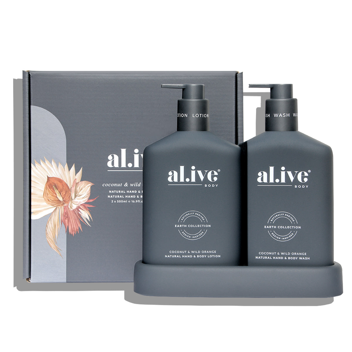 Alive Body Wash & Lotion Duo + Tray - Coconut & Wild Orange