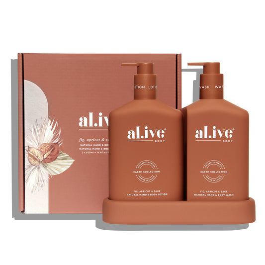 Alive Body Wash & Lotion Duo + Tray - Fig, Apricot & Sage