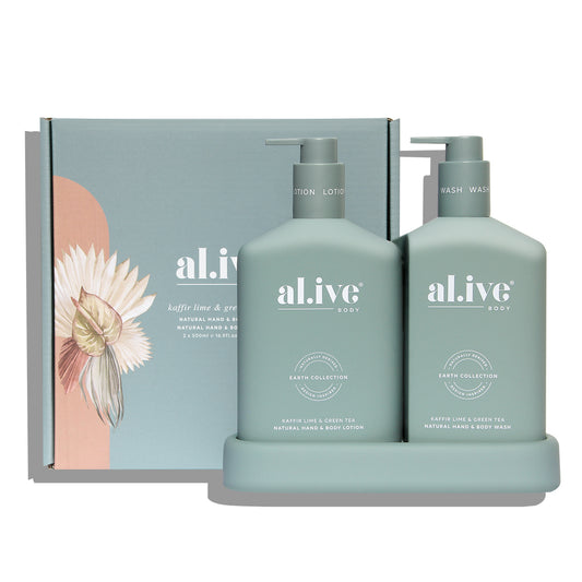 Alive Body Wash & Lotion Duo + Tray - Kaffir Lime & Green Tea