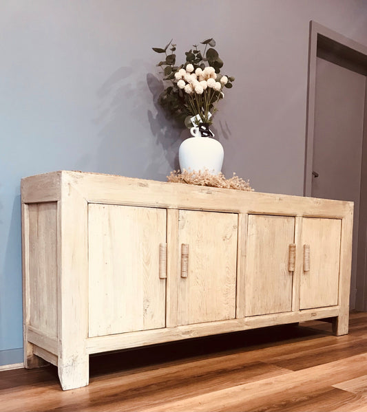 Seaside Elm 4 Door Buffet w/cane Handles