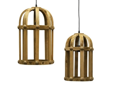 Wooden Pendant Lights set of 2