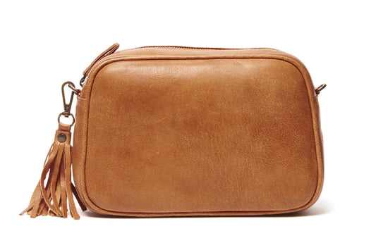 Rugged Hide Leather Bag - Lucia Cross Body avail in Tan & Black